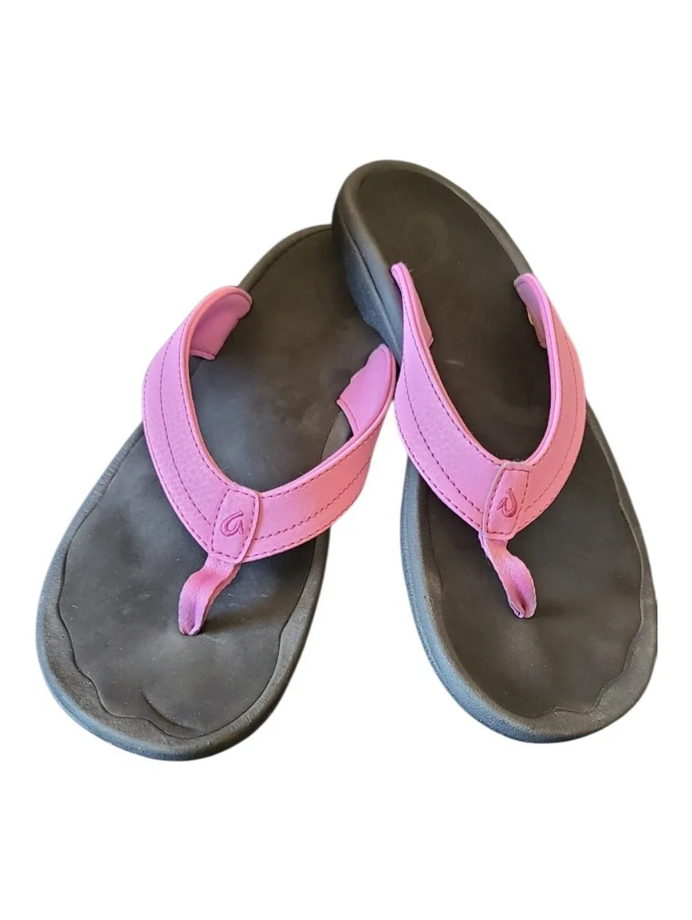 OluKai 'Ohana Beach Sandals Pink / Black Colorway Womens Size 9